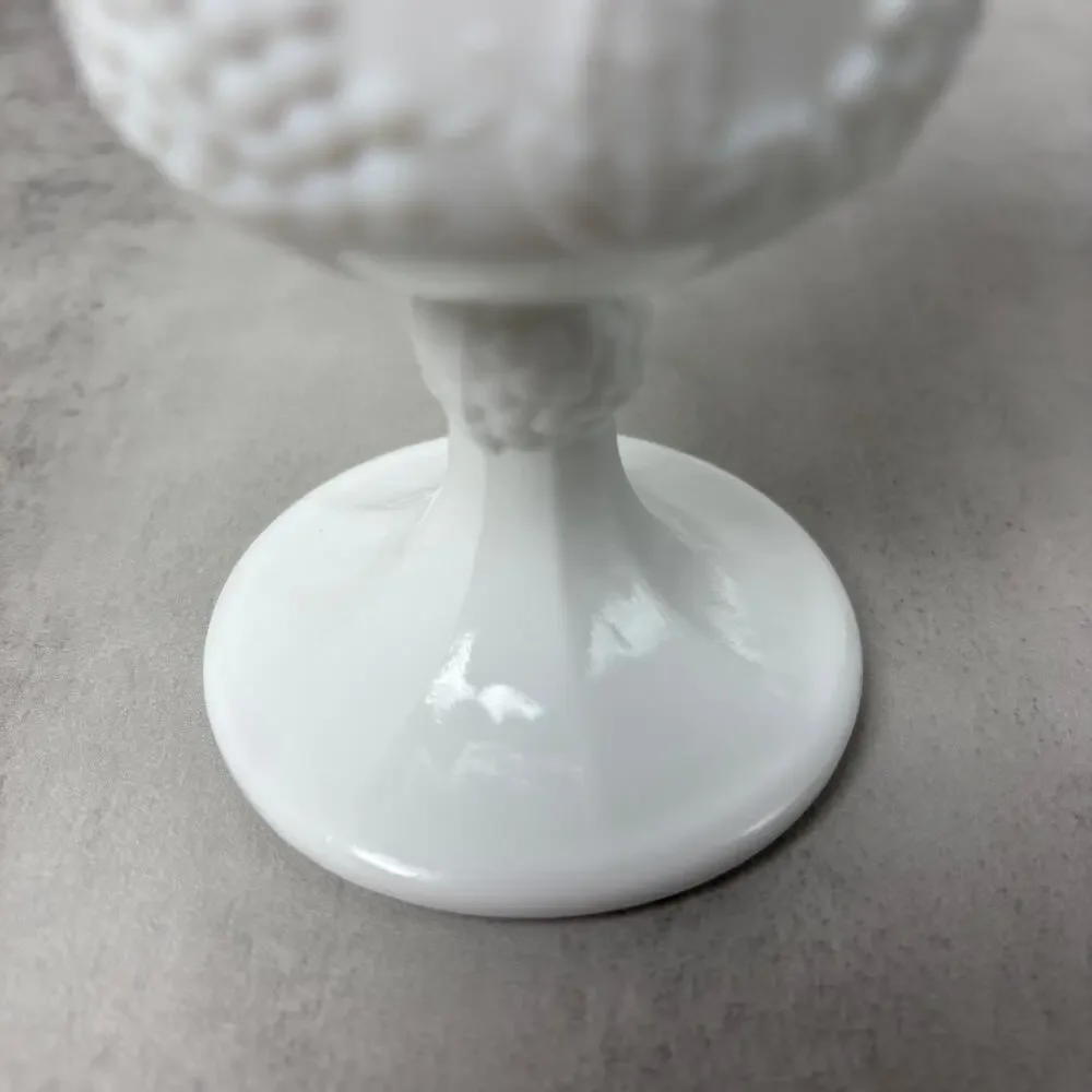 Vintage Indiana Glass Colony Harvest Grape White Milk Glass Goblet 5.25